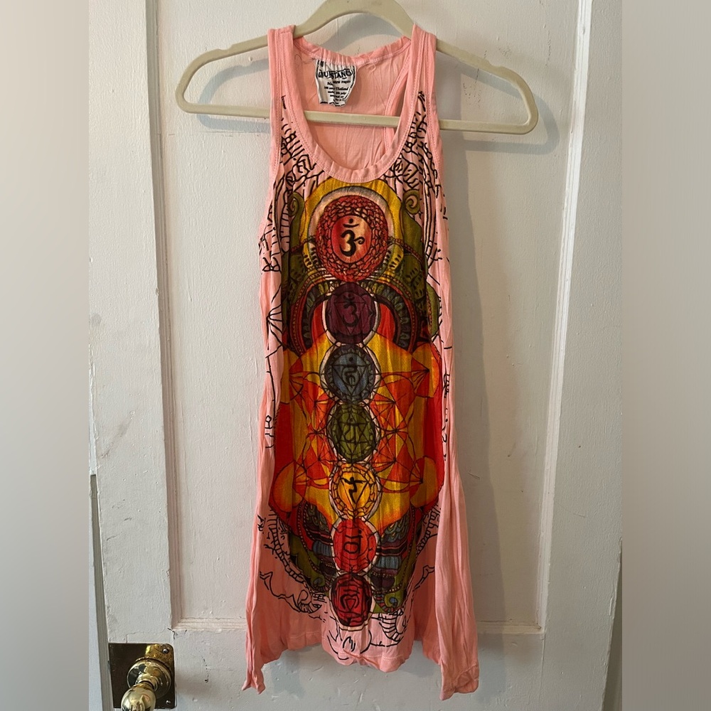 Peach Rainbow Chakra Festival Dress